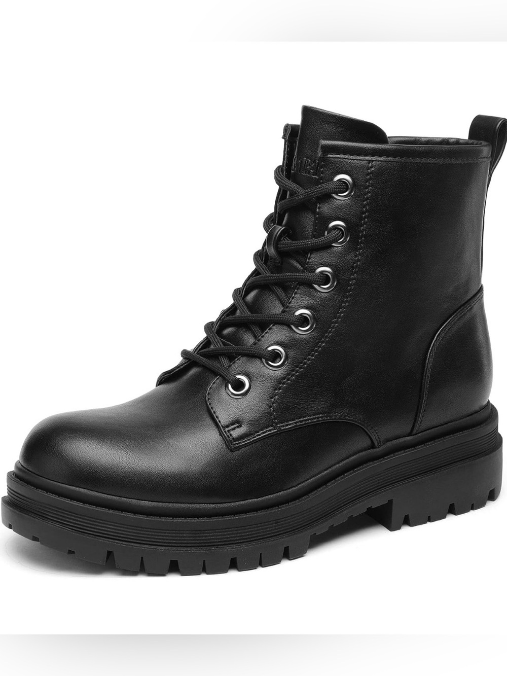 Dream Pairs Combat Ankle Booties Lace-Up Platform Side Zipper Lug Sole